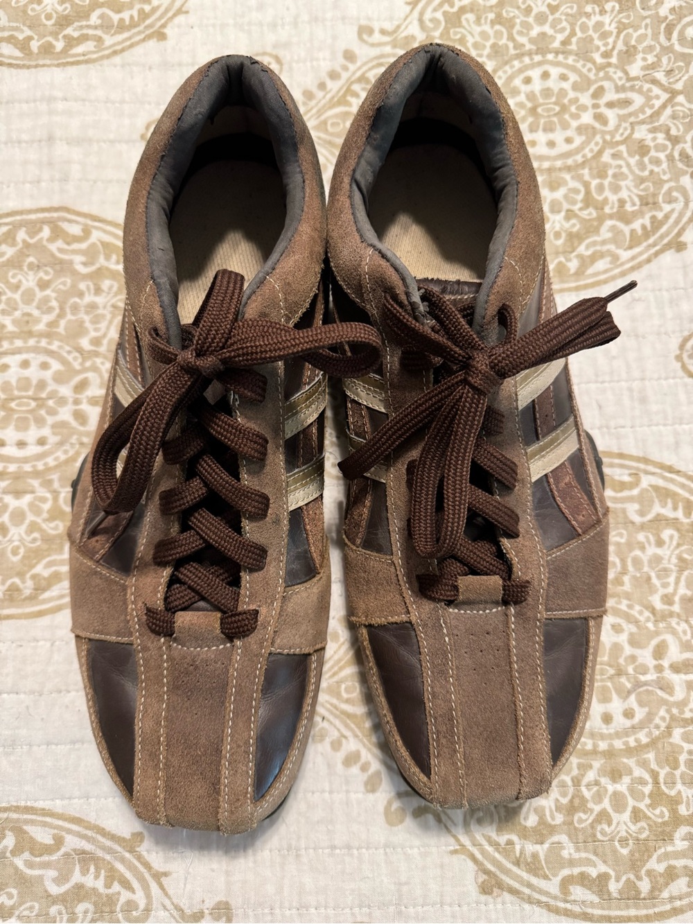 Skechers Brown Suede & Leather Lace-Up Sneakers